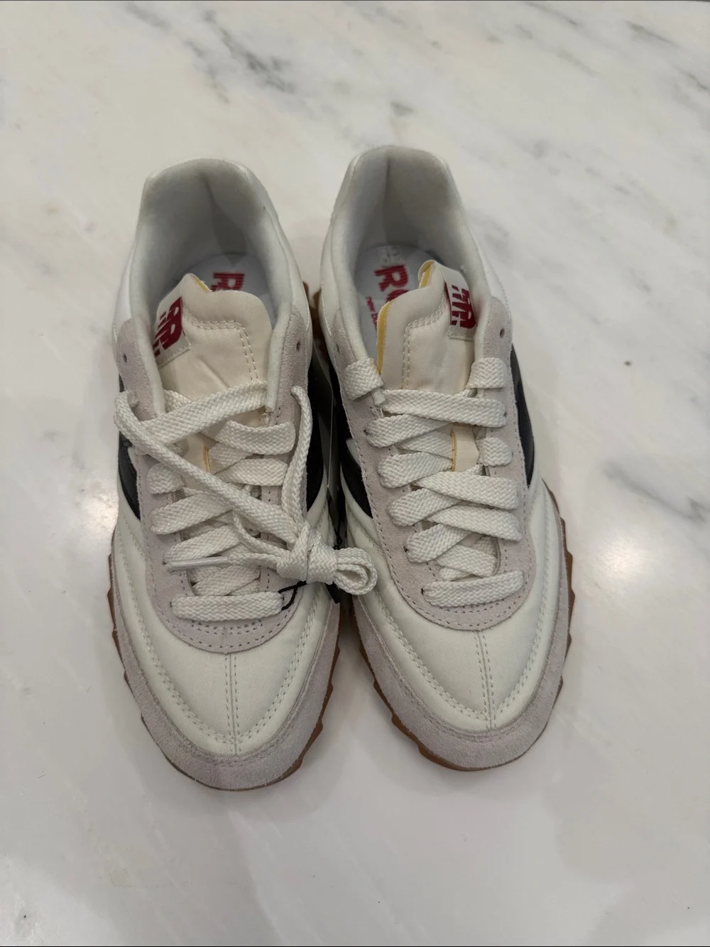 New Balance RC30 Sea Salt White and Black Low-Top Sneakers. Women’s 7.5